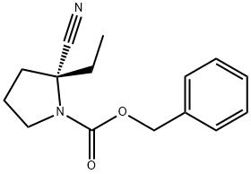 benzyl (2R)-2-cyano-2-ethylpyrrolidine-1-carboxylate 结构式