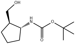 tert-butyl ((1R,2R)-2-(hydroxymethyl)cyclopentyl)carbamate 结构式