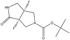 CIS-(3AR,6AR)-叔-丁基 3A,6A-二氟-4-氧亚基六氢吡咯并[3,4-C]吡咯-2(1H)-甲酸基酯 结构式