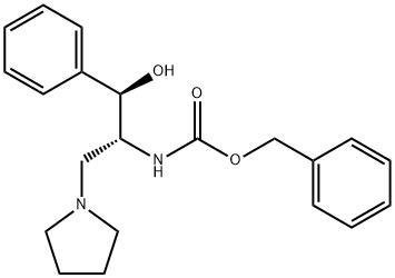 Benzyl [(1R,2R)-1-Hydroxy-1-phenyl-3-(1-pyrrolidinyl)-2-propanyl]carbamate 结构式