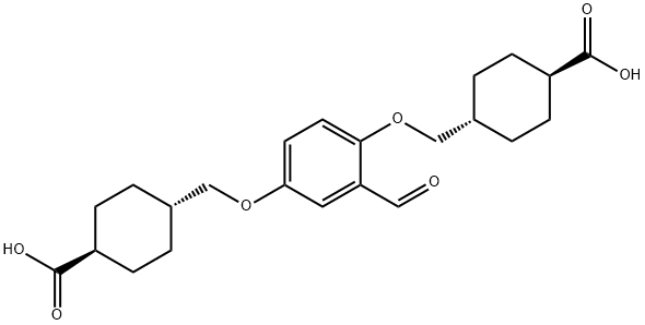 4,4'-[(2-formy-1,4-phenylene)bis(oxymethylene)]bis-cyclohexane carboxylic acid 结构式