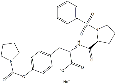 N-(Benzenesulfonyl)-L-prolyl-L-O-(1-pyrrolidinylcarbonyl)tyrosine sodium salt 结构式