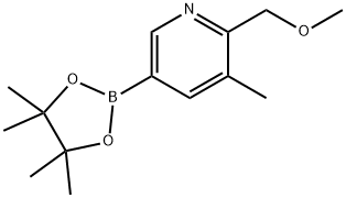 2-(methoxymethyl)-3-methyl-5-(4,4,5,5-tetramethyl-1,3,2-dioxaborolan-2-yl)pyridine 结构式