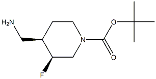 (3S,4R)-4-(氨基甲基)-3-氟哌啶-1-羧酸叔丁酯 结构式