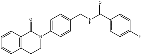 Benzamide, N-[[4-(3,4-dihydro-1-oxo-2(1H)-isoquinolinyl)phenyl]methyl]-4-fluoro- 结构式