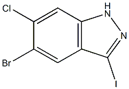 5-溴-6-氯-3-碘-1H-吲唑 结构式
