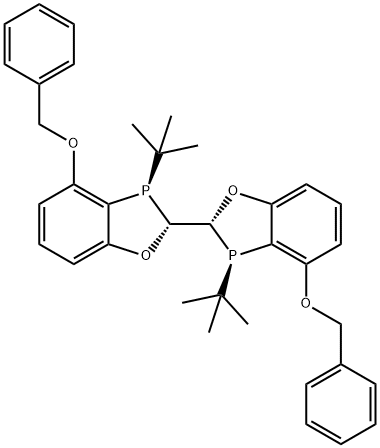 (2R,2'R,3R,3'R)-3,3'-二叔丁基-2,2',3,3'-四氢-4,4'-二(苯甲氧基)-2,2'-双-1,3-苯并氧磷杂环戊二烯 结构式