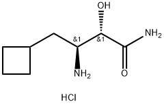 (2R,3R)-3-amino-4-cyclobutyl-2-hydroxybutanamide hydrochloride 结构式