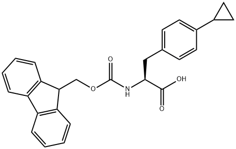 (S)-2-((((9H-芴-9-基)甲氧基)羰基)氨基)-3-(4-环丙基苯基)丙酸 结构式