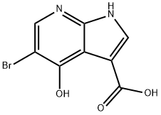 5-bromo-4-hydroxy-1H-pyrrolo[2,3-b]pyridine-3-carboxylic acid 结构式