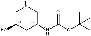 tert-butyl N-[trans-5-hydroxypiperidin-3-yl]carbamate 结构式