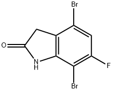 4,7-dibromo-6-fluoro-2,3-dihydro-1H-indol-2-one 结构式