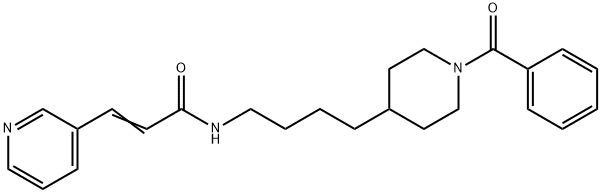 2-PropenaMide, N-[4-(1-benzoyl-4-piperidinyl)butyl]-3-(3-pyridinyl)- 结构式