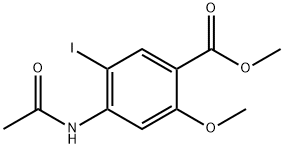 4-乙酰氨基-5-碘-2-甲氧基苯甲酸甲酯 结构式