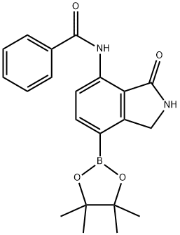 N-(3-oxo-7-(4,4,5,5-tetramethyl-1,3,2-dioxaborolan-2-yl)isoindolin-4-yl)benzamide 结构式