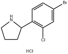 2-(4-BROMO-2-CHLOROPHENYL)PYRROLIDINE HYDROCHLORIDE 结构式