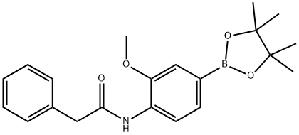 3-甲氧基-4-(2-苯基乙酰氨基)本硼酸频哪醇酯 结构式