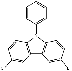 3-溴-6-氯-9-苯基-9H-咔唑 结构式