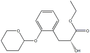 (2R)-ethyl 2-hydroxy-3-(2-((tetrahydro-2H-pyran-2-yl)oxy)phenyl)propanoate 结构式