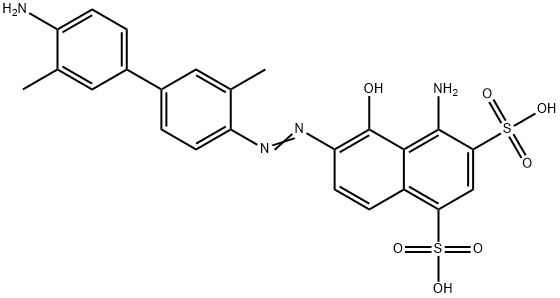 (E)-4-amino-6-((4'-amino-3,3'-dimethyl-[1,1'-biphenyl]-4-yl)diazenyl)-5-hydroxynaphthalene-1,3-disulfonic acid 结构式