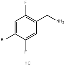 (4-溴-2,5-二氟苯基)甲胺盐酸 结构式