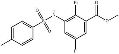 2-溴-5-氟-3-((4-甲基苯基)磺酰胺基)苯甲酸甲酯 结构式