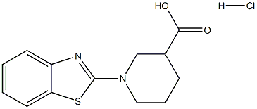 1-(1,3-苯并噻唑-2-基)哌啶-3-羧酸盐酸 结构式