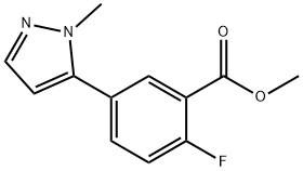 2-氟-5-(1-甲基-5-吡唑基)苯甲酸甲酯 结构式