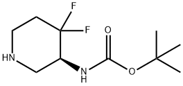 tert-butyl (S)-(4,4-difluoropiperidin-3-yl)carbamate 结构式