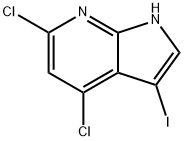 4,6-dichloro-3-iodo-1H-pyrrolo[2,3-b]pyridine 结构式