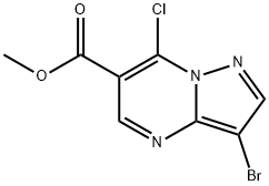 methyl 3-bromo-7-chloropyrazolo[1,5-a]pyrimidine-6-carboxylate 结构式