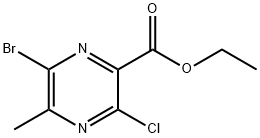 6-溴-3-氯-5-甲基吡嗪-2-甲酸乙酯 结构式