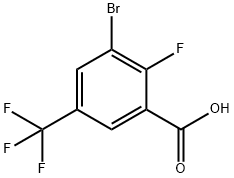 3-溴-2-氟-5-(三氟甲基)苯甲酸 结构式