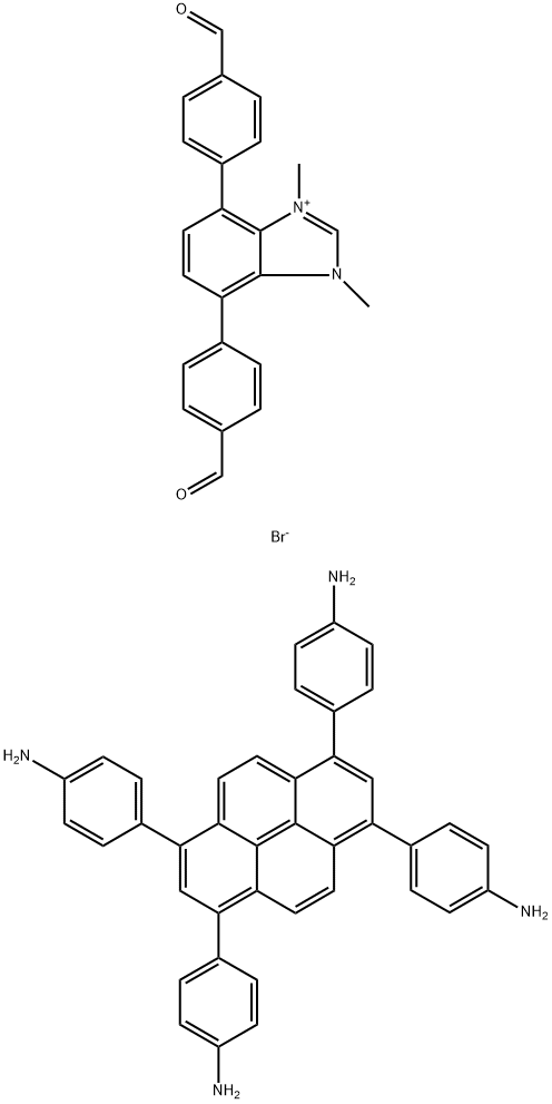 4,7-bis(4-formylphenyl)-1,3-dimethyl-1H-benzo[d]imidazol-3-ium bromide 结构式