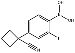 4-(1-氰基环丁基)-2-氟苯基硼酸 结构式