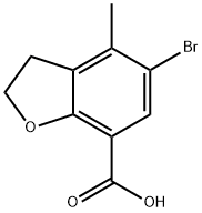 5-bromo-4-methyl-2,3-dihydrobenzofuran-7-carboxylic acid 结构式