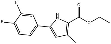 Ethyl 5-(3,4-difluorophenyl)-3-methyl-1H-pyrrole-2-carboxylate 结构式