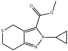 Thiopyrano[4,3-c]pyrazole-3-carboxylic acid, 2-
cyclopropyl-2,4,6,7-tetrahydro-, methyl ester 结构式