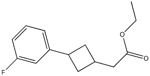 ethyl 2-(3-(3-fluorophenyl)cyclobutyl)acetate 结构式