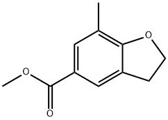 5-Benzofurancarboxylic acid, 2,3-dihydro-7-methyl-, methyl ester 结构式