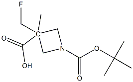 1-BOC-3-(氟甲基)氮杂环丁烷-3-甲酸甲酯 结构式