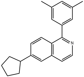 1-(3,5-二甲基苯基)-6-环戊基异喹啉 结构式