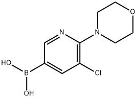 5-氯-6-吗啉吡啶-3-硼酸 结构式