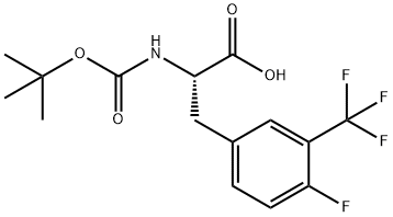 (S)-2-((叔-丁氧羰基)氨基)-3-(4-氟-3-(三氟甲基)苯基)丙酸 结构式