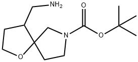 4-(氨基甲基)-1-氧杂-7-氮杂螺[4.4]壬烷-7-甲酸叔丁酯 结构式