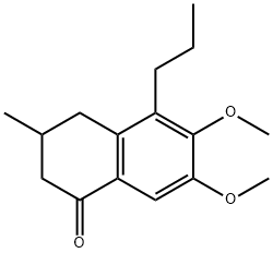 6,7-dimethoxy-3-methyl-5-propyl-3,4-dihydronaphthalen-1(2H)-one 结构式