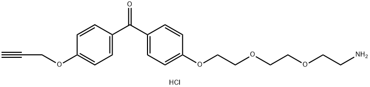 (4-(2-(2-(2-Aminoethoxy)ethoxy)ethoxy)phenyl)(4-(prop-2-yn-1-yloxy)phenyl)methanone hydrochloride 结构式