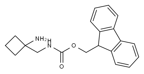1-(N-Fmoc-aminomethyl)cyclobutanamine HCl 结构式
