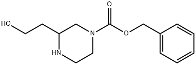 benzyl 3-(2-hydroxyethyl)piperazine-1-carboxylate  hydrochloride 结构式
