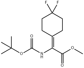 tert-Butoxycarbonylamino-(4,4-difluorocyclohexylidene)-acetic acid methyl ester 结构式